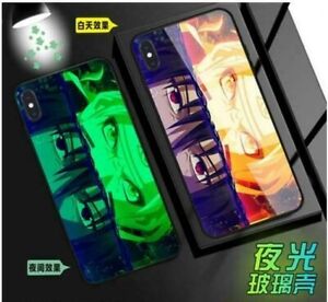 Naruto Für iPhone 7/8 11 plus X/XS XR Max luminous Glas Case Hülle Schutzhülle