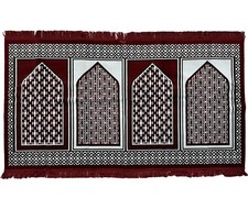 Multi 4 Person Prayer Rug Islamic Muslim Luxury Salah Mat 43&rdquo;x78&rdquo; Turkish 2002