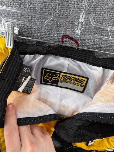 Fox Racing Pants 180 Motocross Riding Dirt Bike Padded Pants Yellow Size 34 - Picture 11 of 18