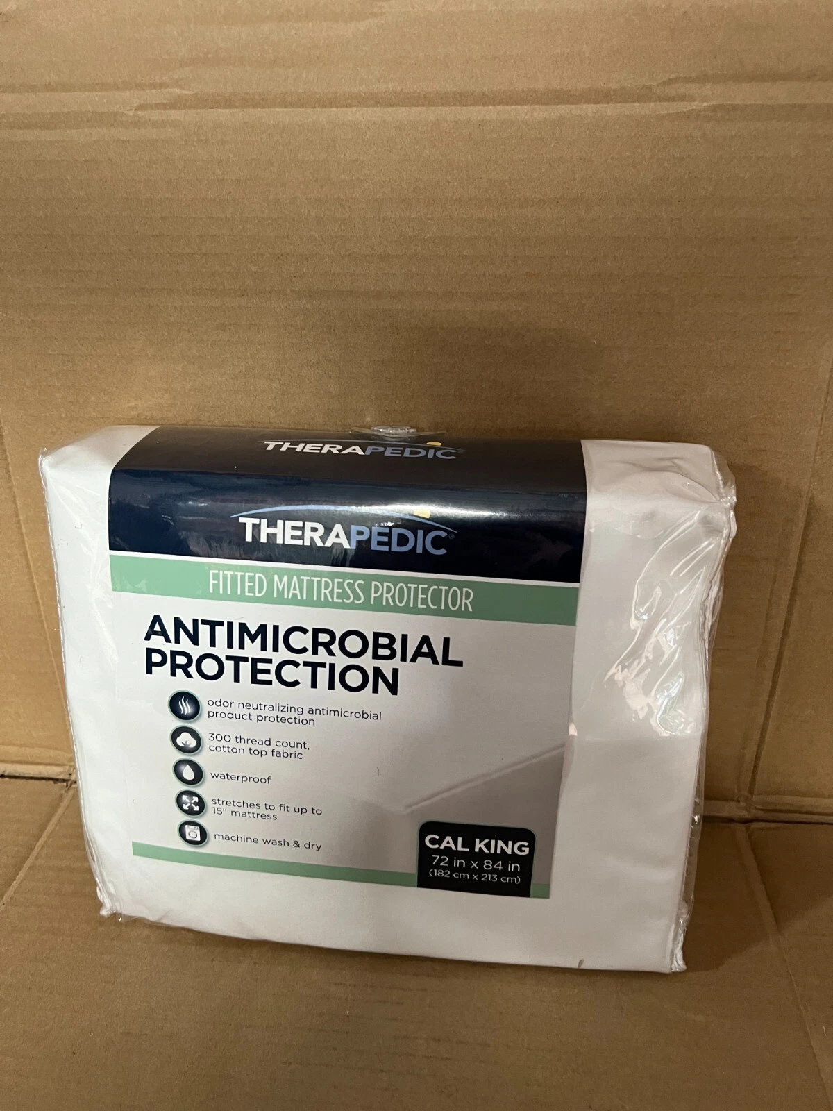 Therapedic Antimicrobial Protection Fitted Mattress Protector CAL KING