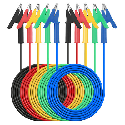 5pcs Dual Ended Crocodile Alligator Clips 15A Test Lead Wire Cable 3.3ft/1m Kit