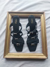 Manu Atelier. Black Leather Strappy Sandals.  Naomi Slippers. UK 7. Size 40.