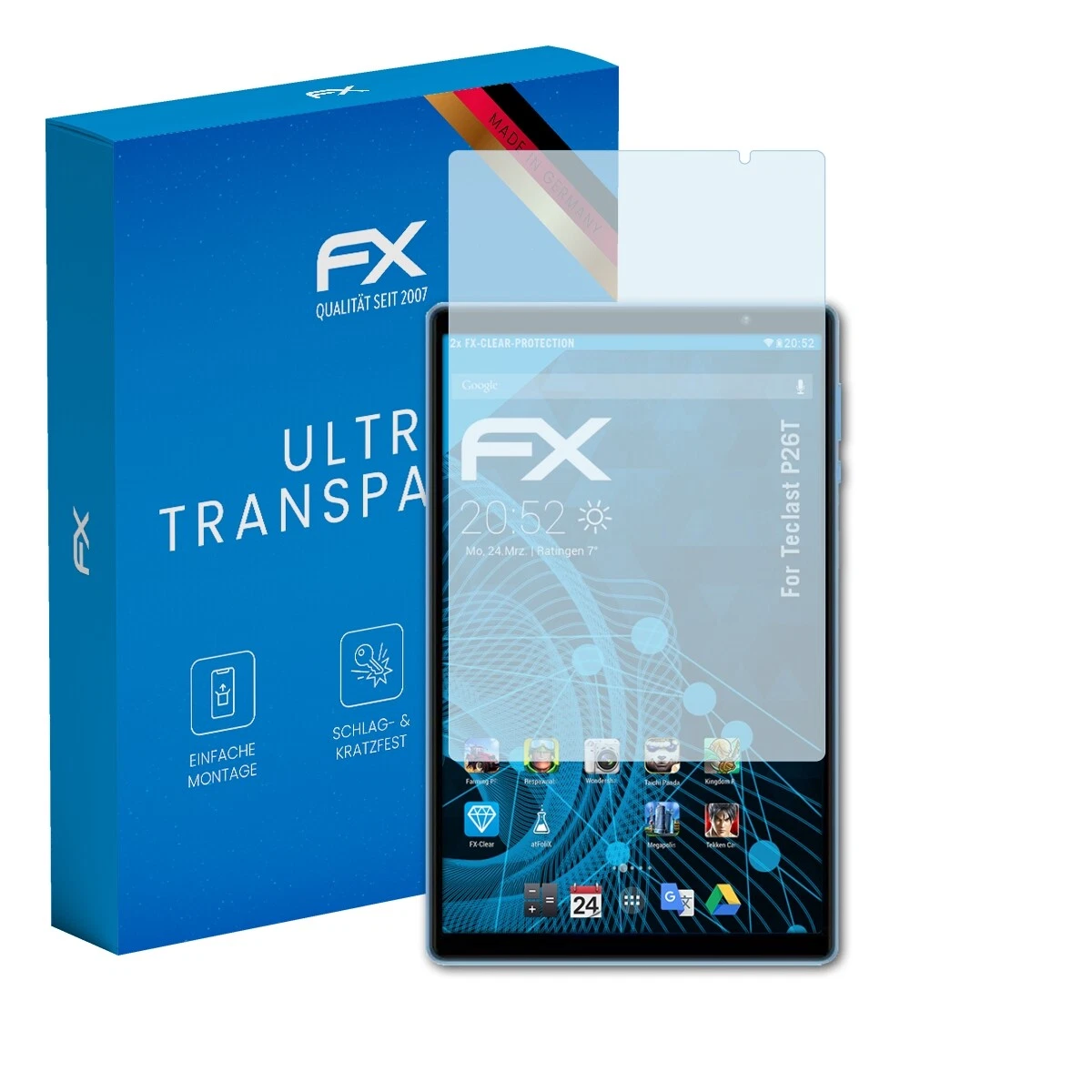 AtFoliX 2x Screen Protector for Teclast P26T Protective Clear Film