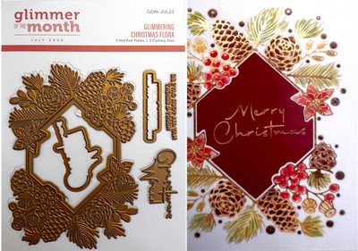 Glimmer Hot Foil Plates & Dies SPELLBINDERS 'Glimmering Christmas Flora' GOM