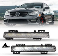 Clear LED Fog Lights For 2012-2016 Mercedes Benz SLK250/SLK300/SLK350 Left+Right