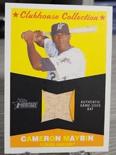 Cameron Maybin 2009 Topps Heritage Clubhouse Collection Game Used Bat