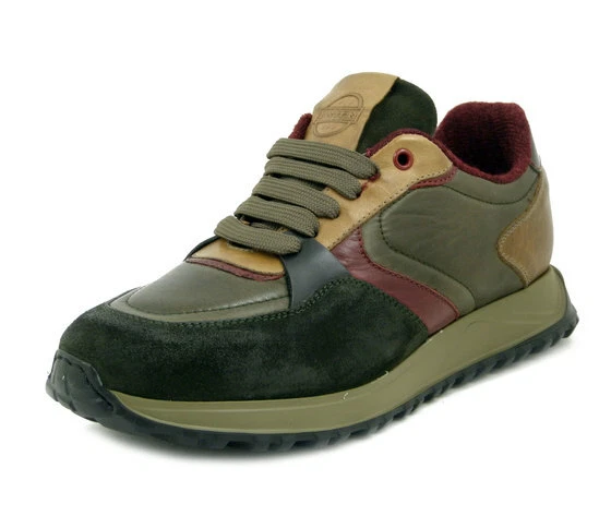 Scarpe Uomo Casual Sneakers 44 Pelle Multicolore Verde Plantare