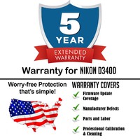 5yr Extended Warranty + Cleaning & Firmware Update For Nikon D3400 5yr Extended Warranty + Cleaning & Firmware Update For Nikon D3400