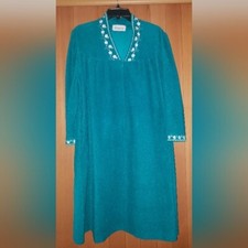 Vintage Vanity Fair Velour Zip Front Long Robe Size Large in EUC