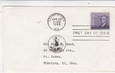 United States 1958 James Monroe FDC Montross VA cancel typed VGC