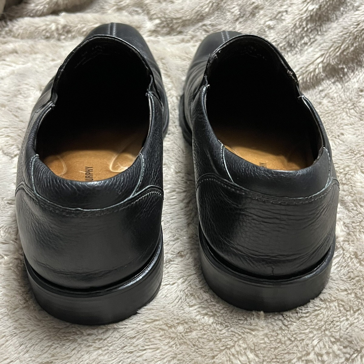 Johnston & Murphy Black Slip On Leather Loafers Men\'s Size 11 1/2M Square Toe Men main image 3
