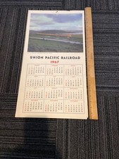 VINTAGE UNION PACIFIC RAILROAD CALENDAR ~ COMPLETE 12 MONTH 23" X 12 1/2 ~ 1967