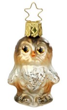 Inge Glas Owl Whooo? 1-085-15  German Glass Ornament NEW w/FREE Gift Box
