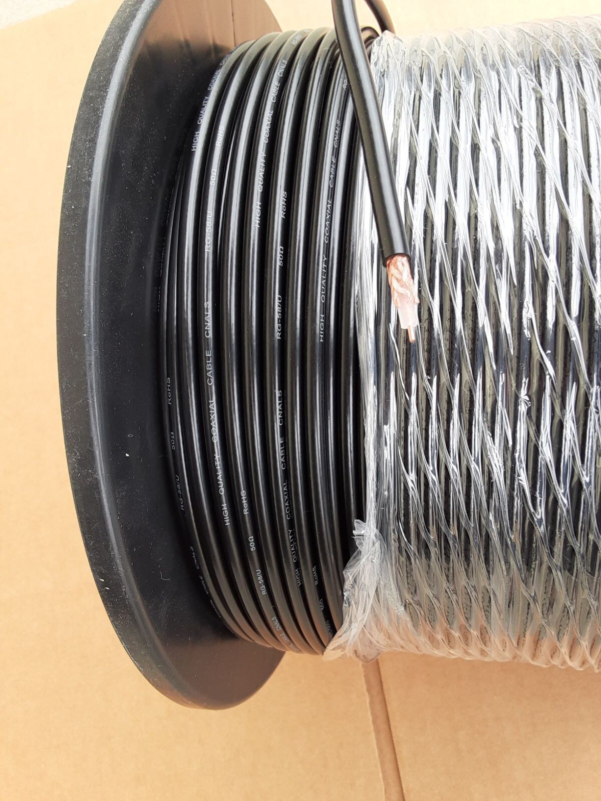 1000 FT Spool of RG-58/U Solid Wire 50 Ohm Coaxial Cable | eBay