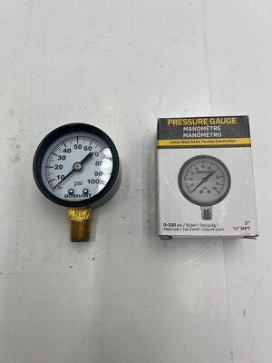 (QTY4) Boshart Industries PG-100NL,Pressure Gauge 0 To 100 PSI,2'' Face Lead Free