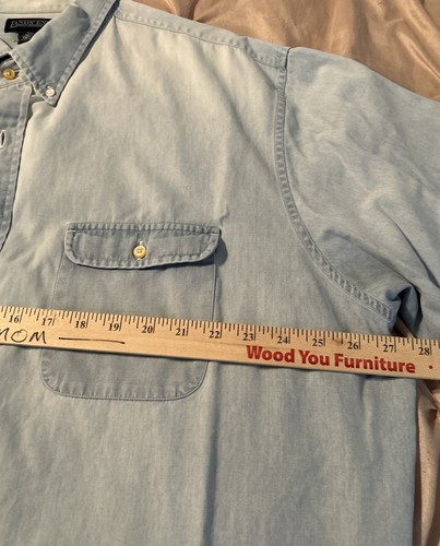 Lands End Hemd 18-18,5 Blau Langarm