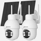 ANRAN Outdoor Solar Wireless Security Camera 3MP Wifi 360°PTZ Smart Home 2PACK