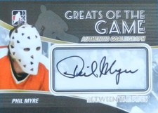 10-11 itg btp pipes greats game goaliegraph phil myre flyers autograph auto