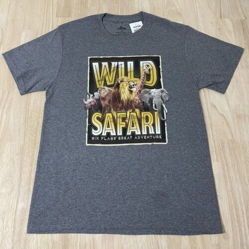 Size: MEDIUM Youth WILD SAFARI Six Flags Great Adventure RARE Kid's T-shirt NWT - Picture 1 of 7