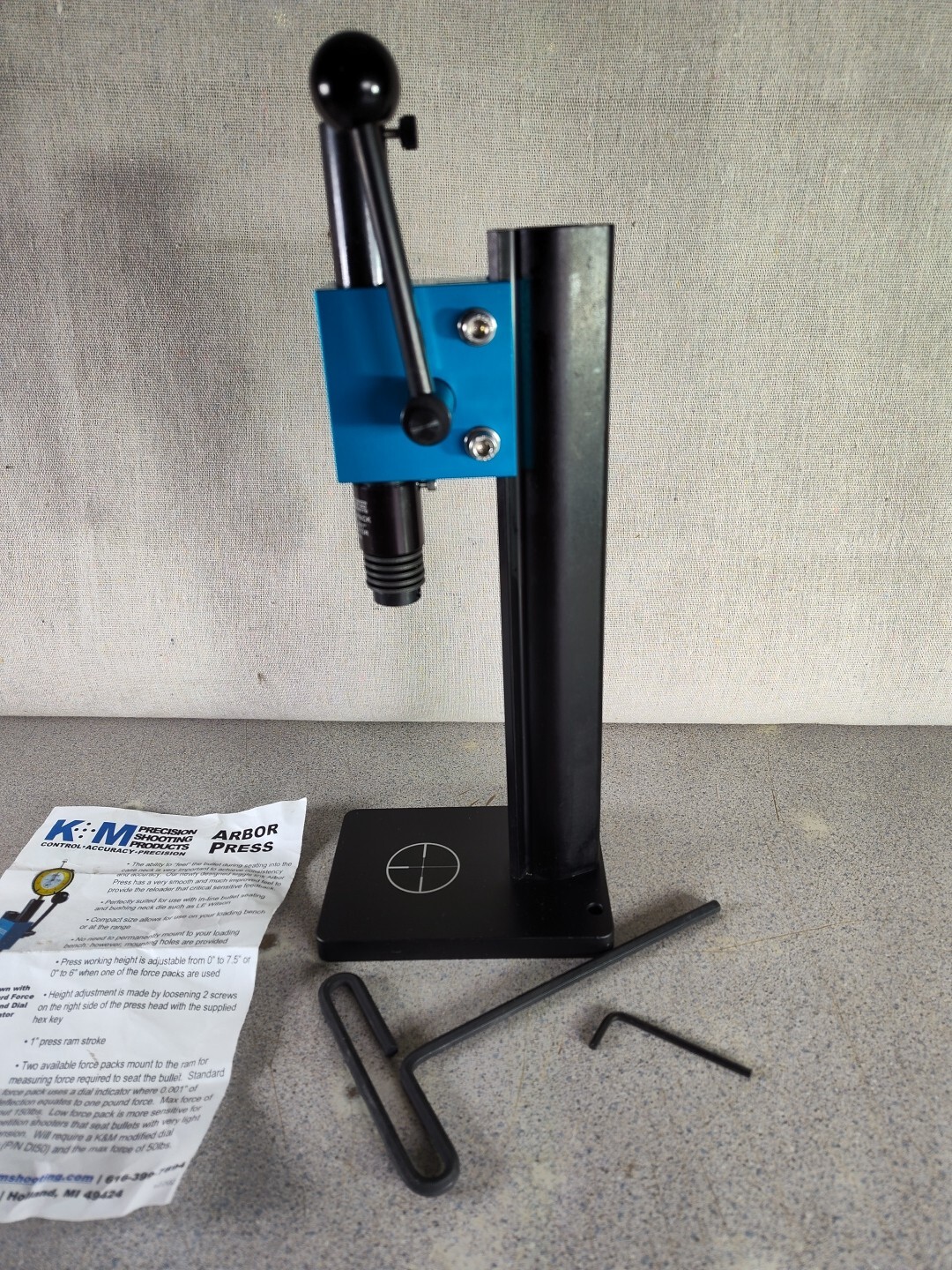 K&M Precision Arbor Press W/ Instructions and Alan Wrenches eBay