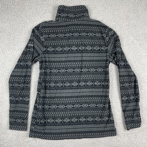 Columbia Sweater Womens Medium Gray Glacial Half Zip Fleece Aztec Mock Neck - Picture 3 of 10
