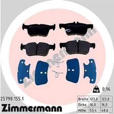 Zimmermann 25798.155.1 Brake Pad Set, Disc Brake Rear Axle for Ford Ford