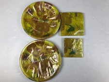 Monarque Vincent Van Gogh Sunflower 16 Dinner Plates Disposable Napkins New