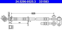 ATE Bremsschlauch 24.5296-0525.3 FüR JT Suzuki Vitara TD TE 2 JB416 Allrad TA74