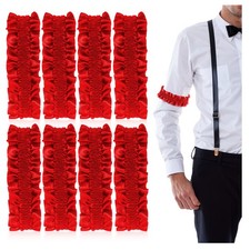 8pcs 20s Sleeve Garters for Men, Red Arm Garters for Men, Great Gatsby Access...