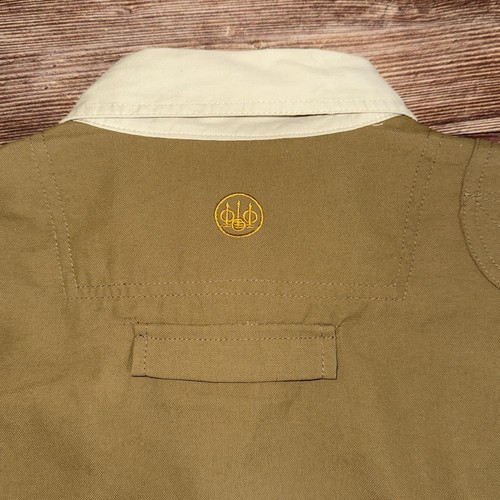 Beretta RC Upland Shooting Shirt Mens Medium Hunting Beige Brown Embroidered - Picture 8 of 11