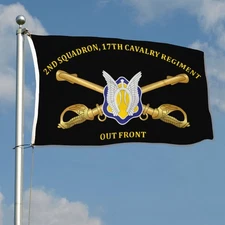 2nd Squadron, 17th Cavalry Regiment Out Front Flag 3x5Feet with Brass Grommets