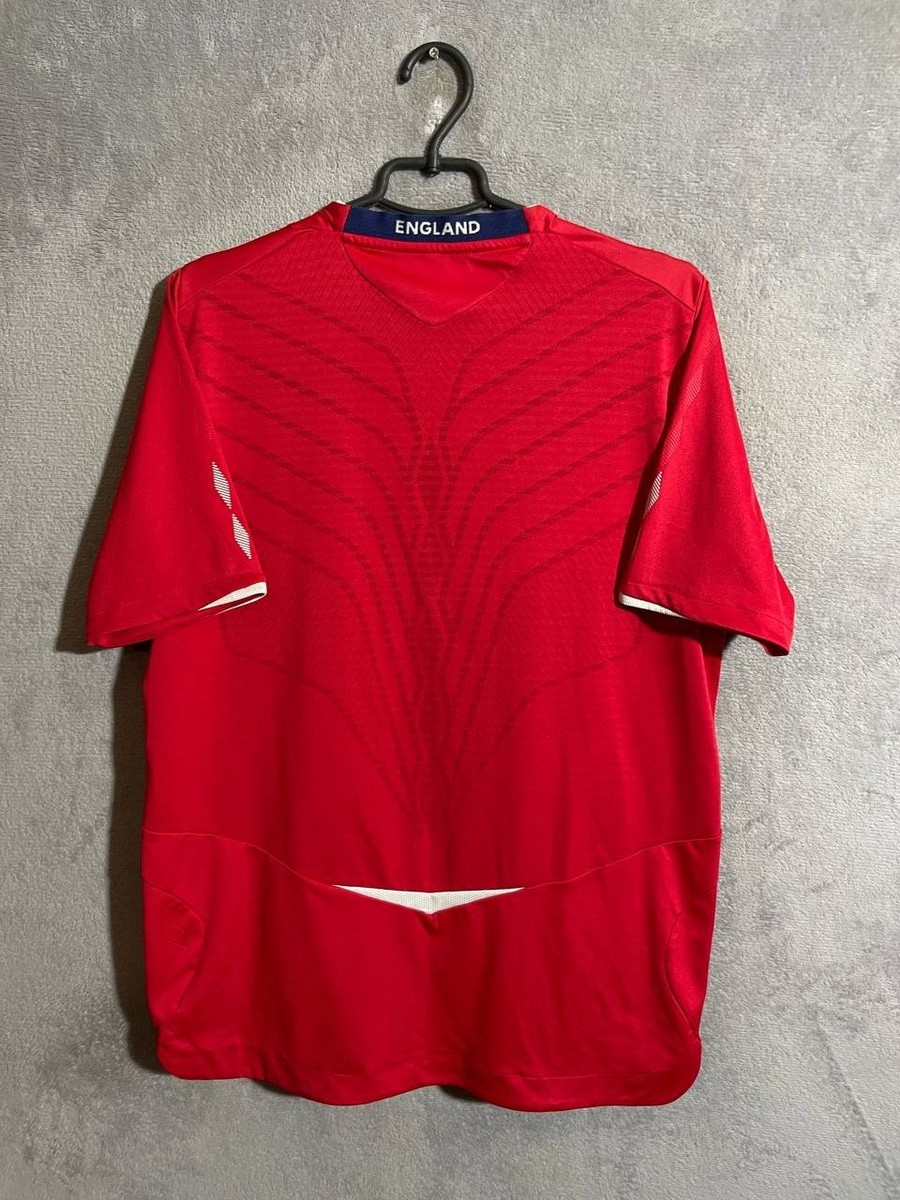 England Team Jersey Away football Soccer shirt 2008 - 2010 Red