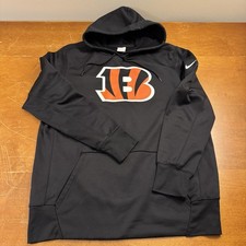 Cincinnati Bengals Sweatshirt Mens Large Black Hoodie Pullover NFL Nike