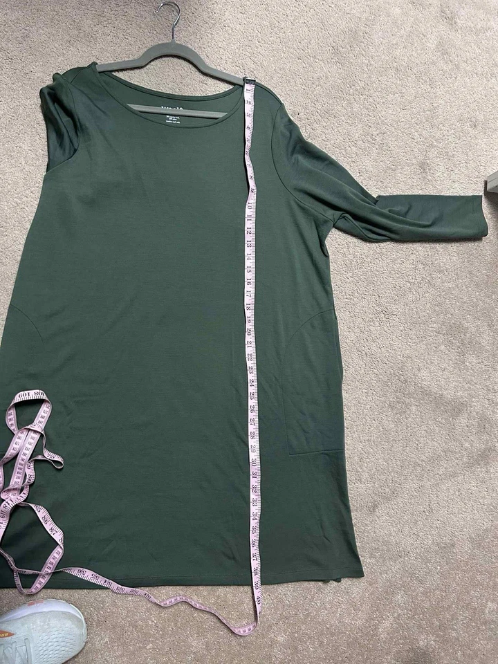 Wool& Wooland Margo Shift Dress Thyme Green Size 2X 78% Merino Wool Blend NWOT - Image 2 of 4