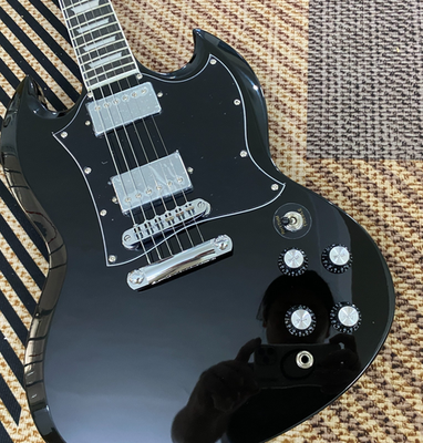 #ad #ad SG Tony Iommi Black Electric Guitar high quality $220.15