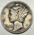 1942-P Mercury Dime 10c Circulated Condition 90% Silver US Coin - 4568