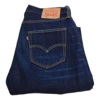 Levi 501 Straight Jeans Regular Blau Taille 32 Bein 32 W32 L32 Button Fly (Q9104)