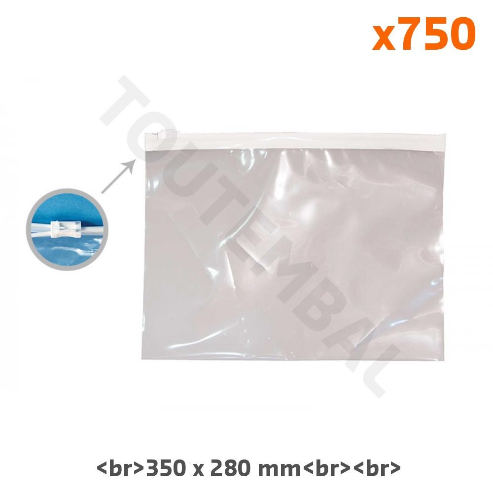 Sachet à glissière 350x280 mm lot de 250 sacs d'emballage transparents PEHD