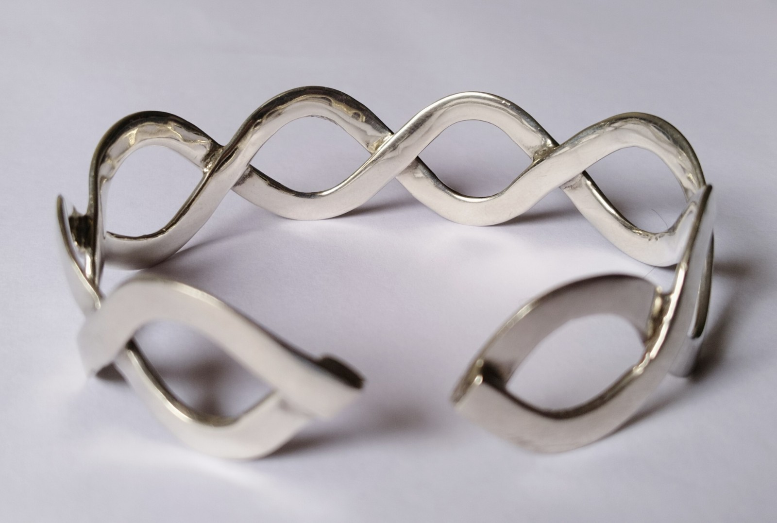 Solid 925 Sterling Silver Polished Infinity Cuff … - image 2