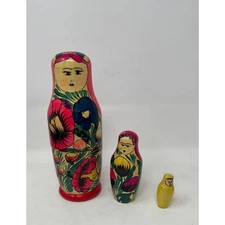 Authentic Russian Matryoshka / Matroshka - Nesting Wooden Hand Painted Dolls 
