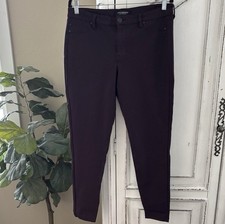 Liverpool Ponte Knit Skinny Pants Women's 12/31 Aubergine Purple Stretch Office