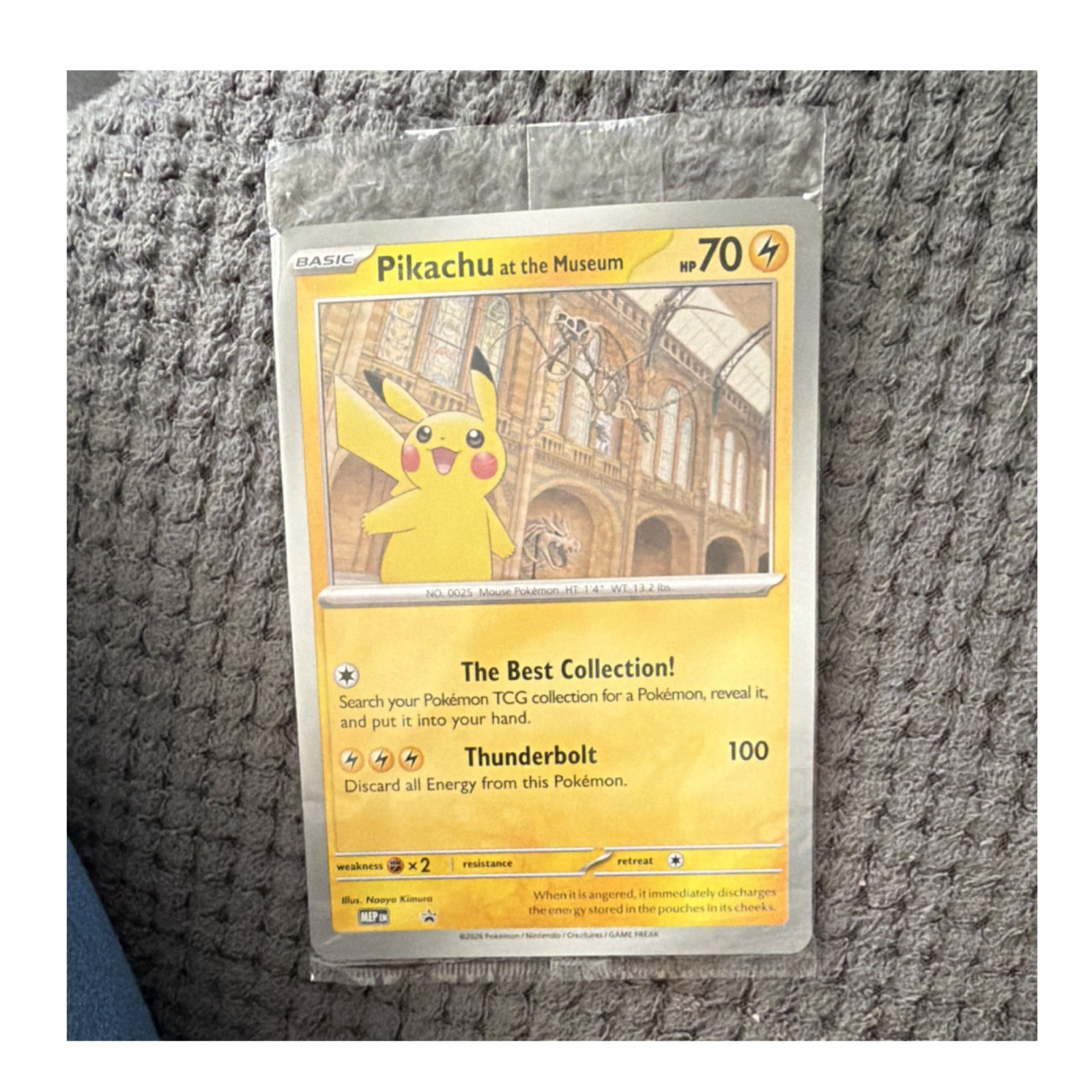 Pokémon TCG Pikachu at the Museum Promo Oversized Basic 70 HP Thunderbolt MP1