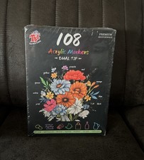 108 Colors Dual Tip Acrylic Paint Markers,Waterproof, Non-, odorless, Suitabl...