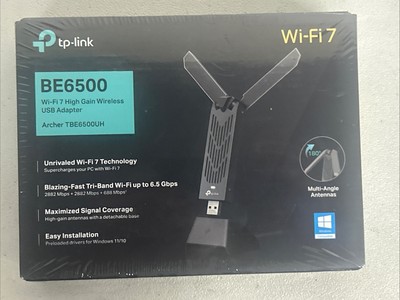 BE6500 Wi-Fi 7 High Gain Wireless USB Adapter, Tri-Band, MLO, Broader Coverage,O