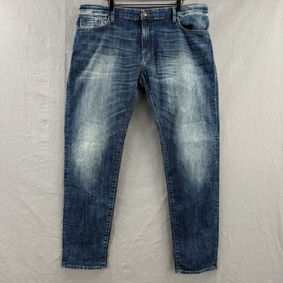 Mavi Jeans 40X34 Men's Jake Slim Straight Leg Dark Wash Cotton Blend Denim