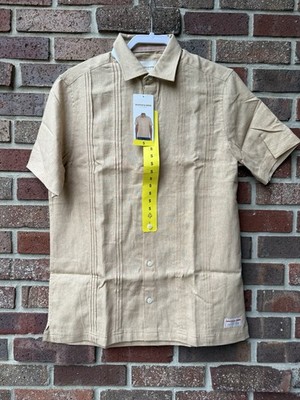 Scotch & Soda Men's Short Sleeve Woven Shirt Tan Size S NWT