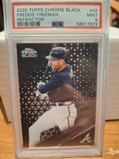2020 Topps Chrome Black Freddie Freeman #42 Refractor 086/199 PSA 9