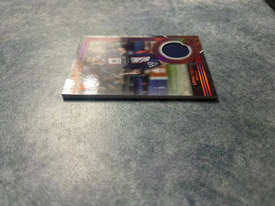Lionel Messi 23/25 Meaningful Material Relic PSG Topps Museum UCL 2022/23 Patch - Image 3 of 4