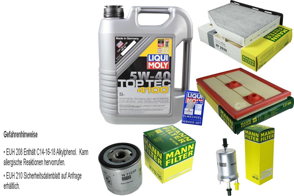 Kit Ispezione Filtro Liqui Moly Olio 5L 5W-30 per VW Golf IV 1J1 1.4