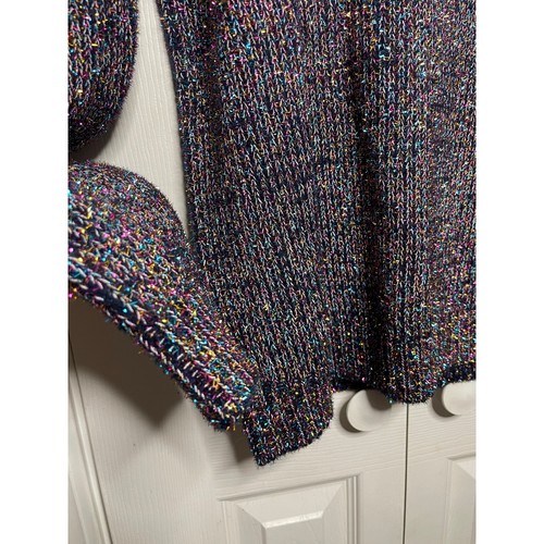 NUOVO ASOS Maglione Multicolore Tinsel Pescatore Costola Maglione Uomo Taglia Media - Foto 3 di 8
